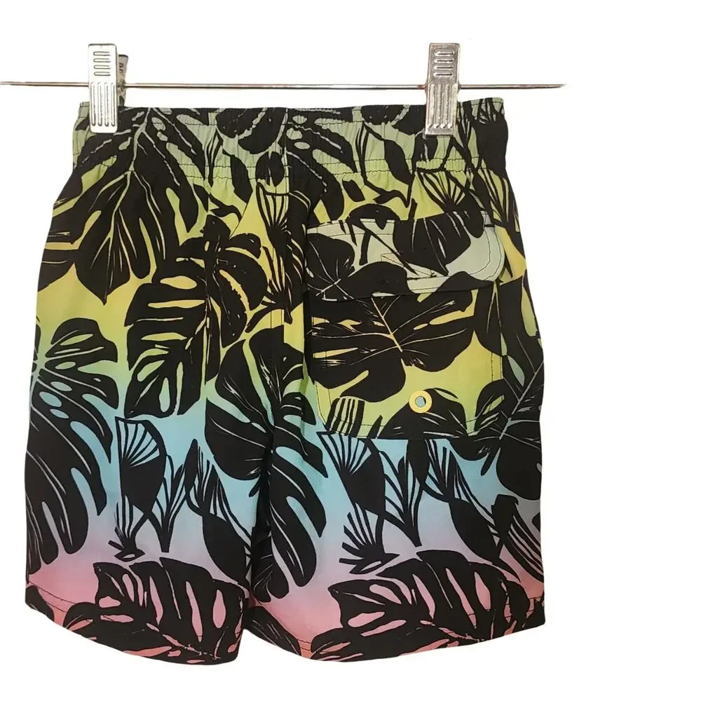 Wonder Nation Draw String Elastic Waistband 3 Pockets Boy's XS (4/5) Swim Trunks